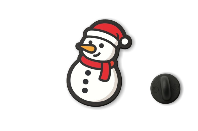 Przypinka bałwanek świąteczny